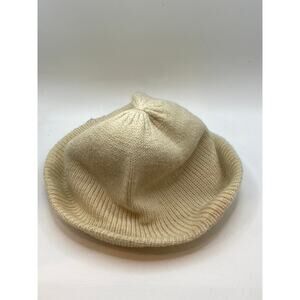 MERVYNS Men's Vintage Beige Knit Lambswool-Acrylic Cuffed Beanie Hat SZ OS